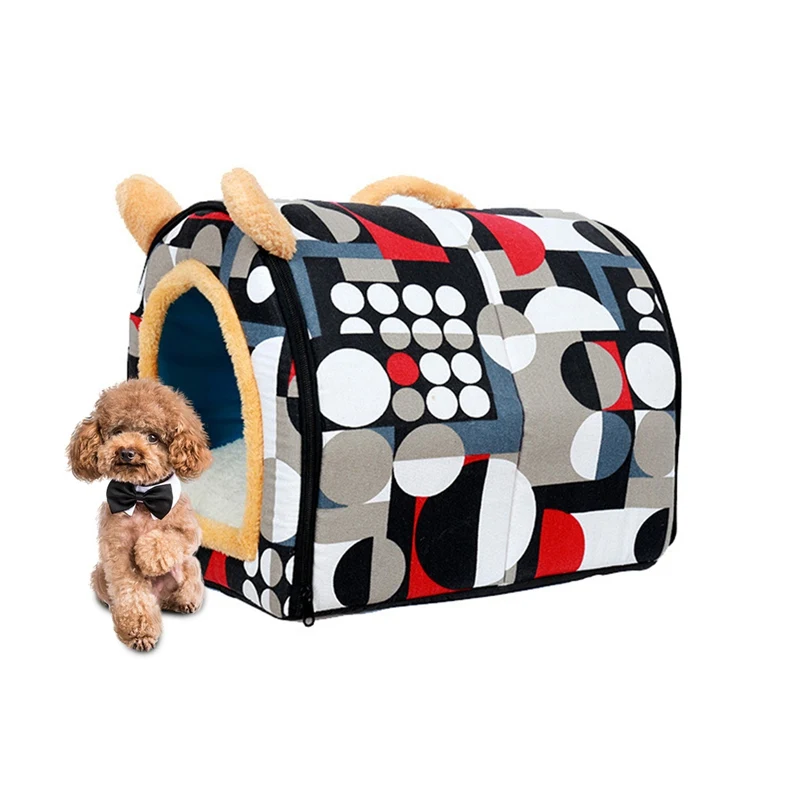 Складной домик для домашних питомцев удобный теплый щенков и кошек кровать