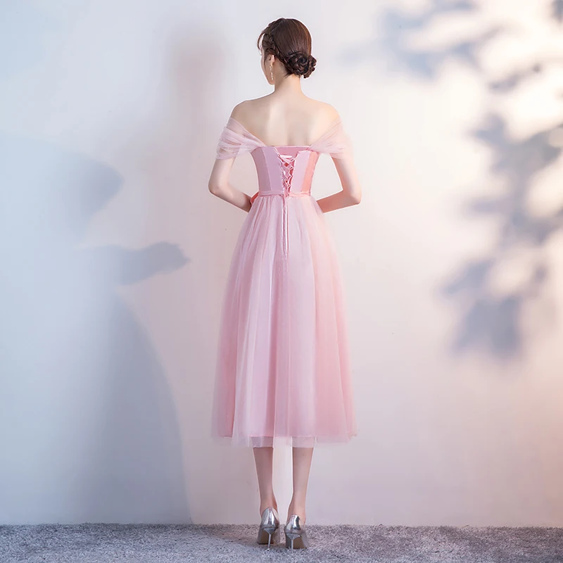 Розовые бордовые платья подружек невесты Элегантное свадебное платье размера