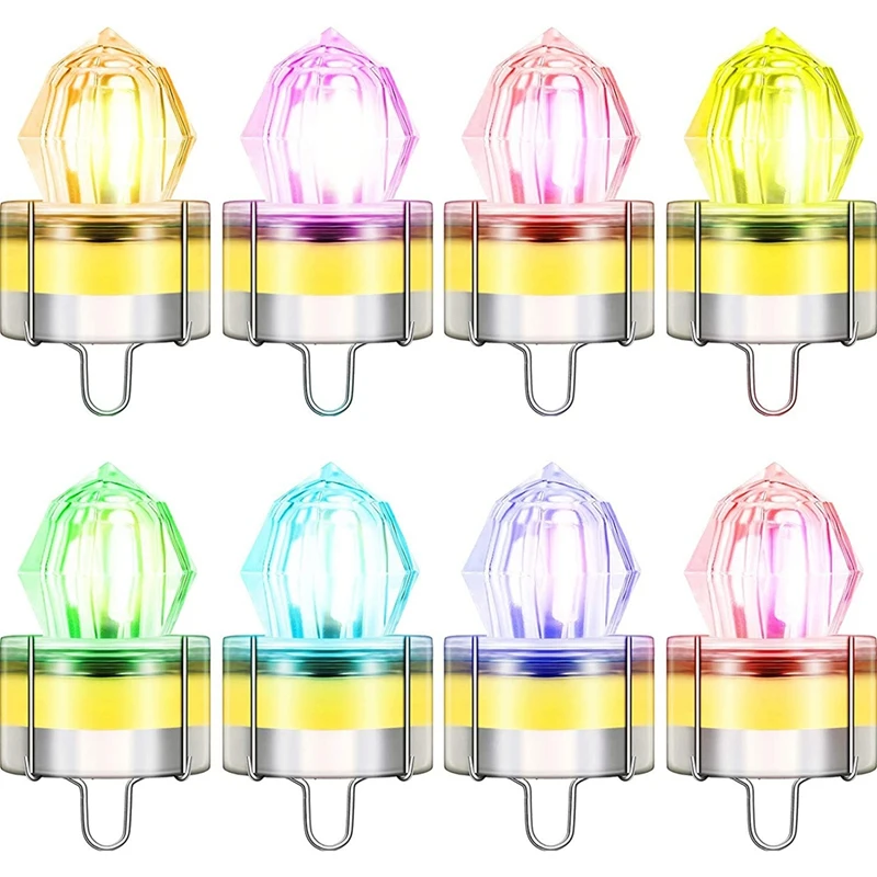 

8 Pcs Deep Drop Fishing Light LED Fishing Lights,Underwater Versatile Flashing Fishing Light For Attracting Fish