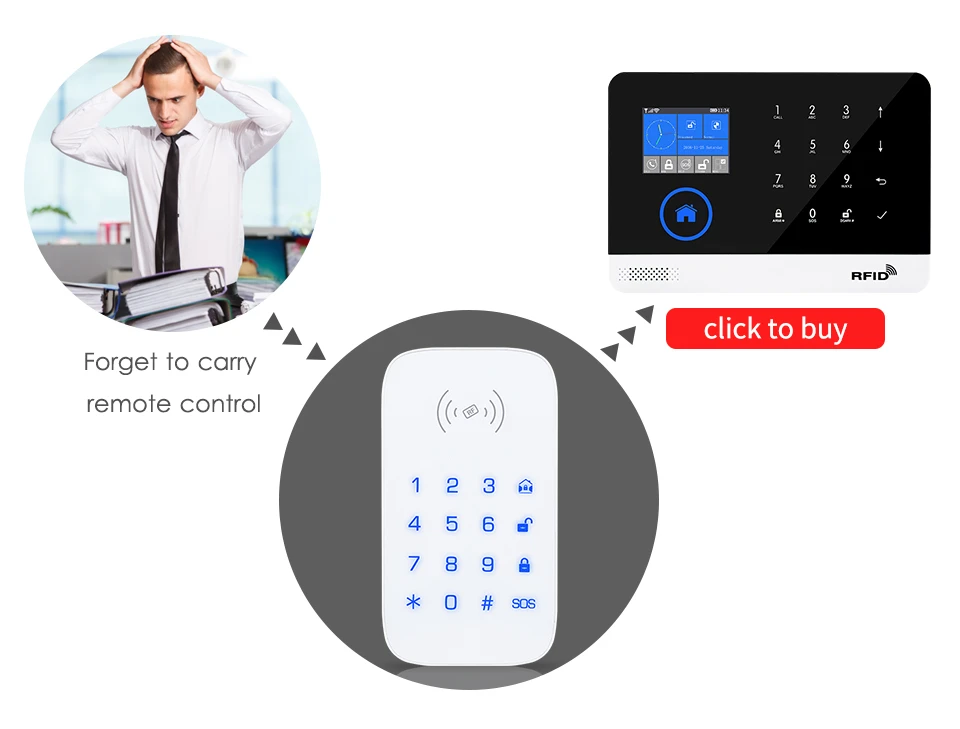433 МГц беспроводная сенсорная клавиатура с поддержкой rfid-меток пульт