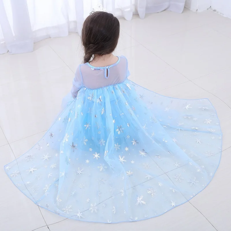 Elegant Princess Elsa Elza Costume Anna Dress Queen Party Girl Fancy Child Role Playing Vestido | Детская одежда и обувь