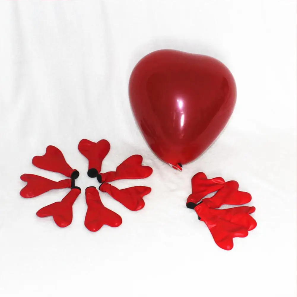 10-дюймовый гранатовый красный двухслойный латексный шар в форме сердца