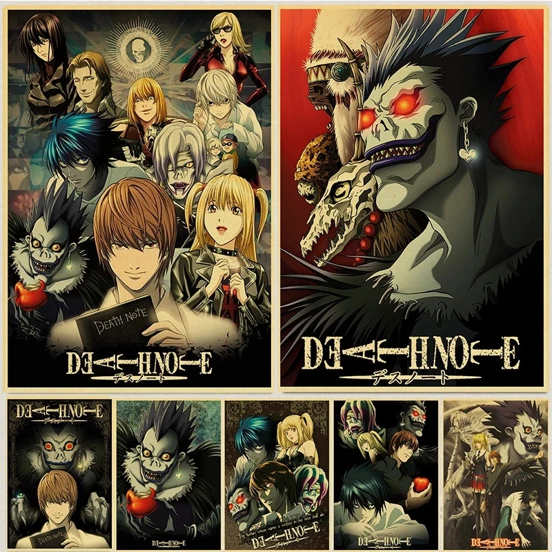 Фото Постеры классические из аниме Death Note ретро-постер крафт-бумаги украшение для бара