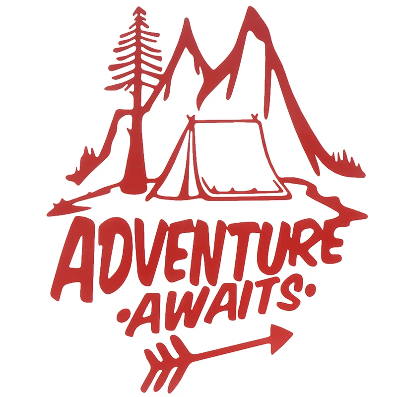 1 шт. 20x18 см приключения в настоящее время ожидает Кемпинг Greatested Виниловая пленка