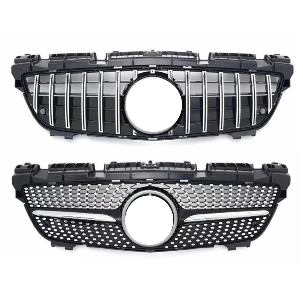 R172 Racing Grille for Mercedes SLK class r172 SLK250 SLK200 SLK350 GT Diamond Style Grills Front Bumper Without Emblem 2012-16