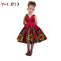 african clothes for kids lovely girls ankara print princess dresses bazin riche party custom children clothing ys194016
