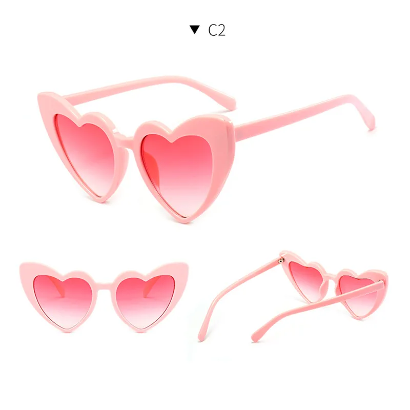 Brand Designer Vintage Sunglass Fashion Love Heart Effect Eyeglasses Women Cute Sexy Retro Cat Eye Cheap Sun Glasses Red Female |