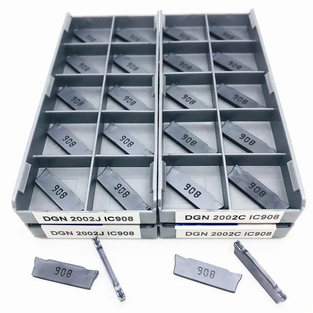 

10PCS Grooving Tool DGN2002J 2002C IC908 2MM Grooving Carbide Cutting Tool CNC High Quality Turning Insert DGN Turning Tool