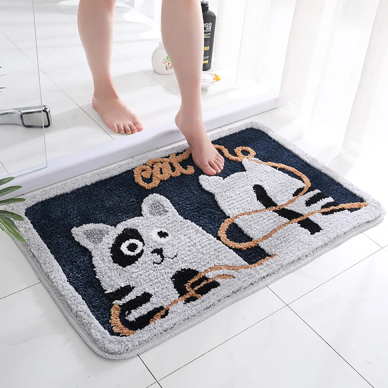 

Bathroom Door Absorbent Floor Mat Bathroom Non-Slip Floor Mat Toilet Entrance Mats Toilet Door Mat Cute Cartoon