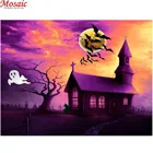 Картина из круглых страз, набор для рукоделия, Хэллоуин, дом призраков, летучие мыши, 5D сделай сам, Украшение стен, мозаика