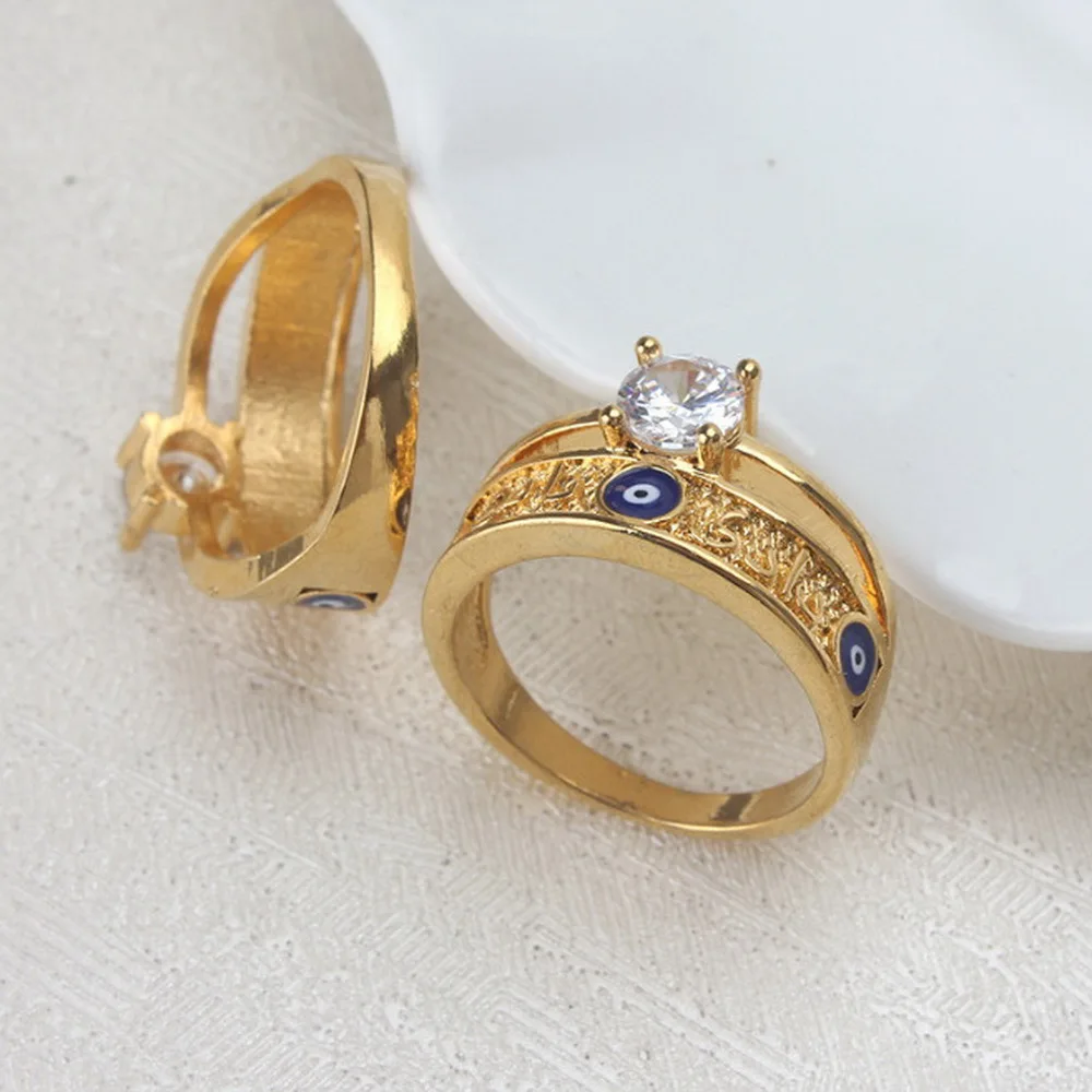 Голубая Эмаль не сужающийся книзу массивный золото со всавкой из цирконов