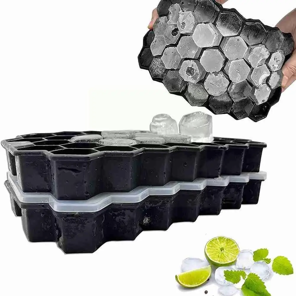 

37-cell Honeycomb Silicone Ice Tray Mold Reusable Silicone Tray Cube Whiskey Ice Tray Honeycomb Mould Silicone For Summer I X3Y7