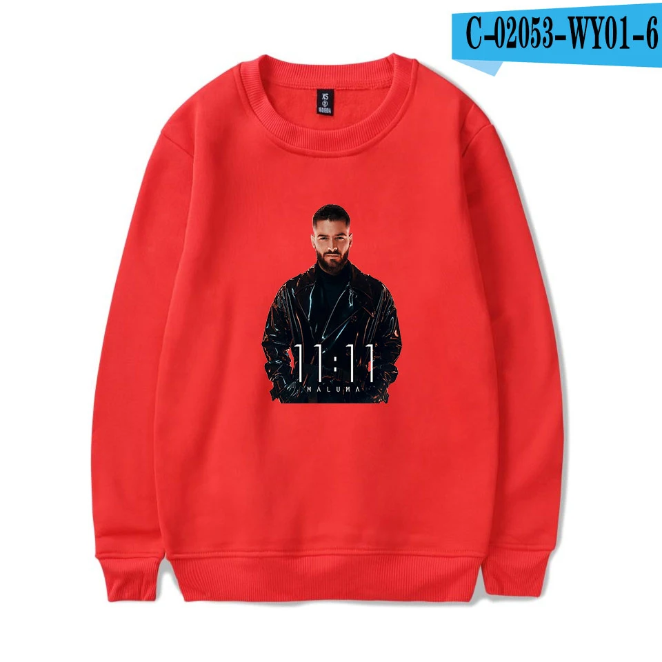 Горячая maluma монолитные толстовки для мужчин/женщин толстовки Harajuku maluma модные повседневные корейские поп осень зима - Цвет: Red