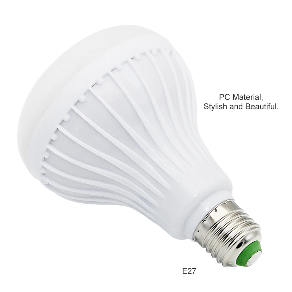 Smart LED Bulb E2712W RGB Light Wireless Bluetooth Audio Speaker Music Playing Dimmable Lamp with Remote Mobile APP Control | Лампы и
