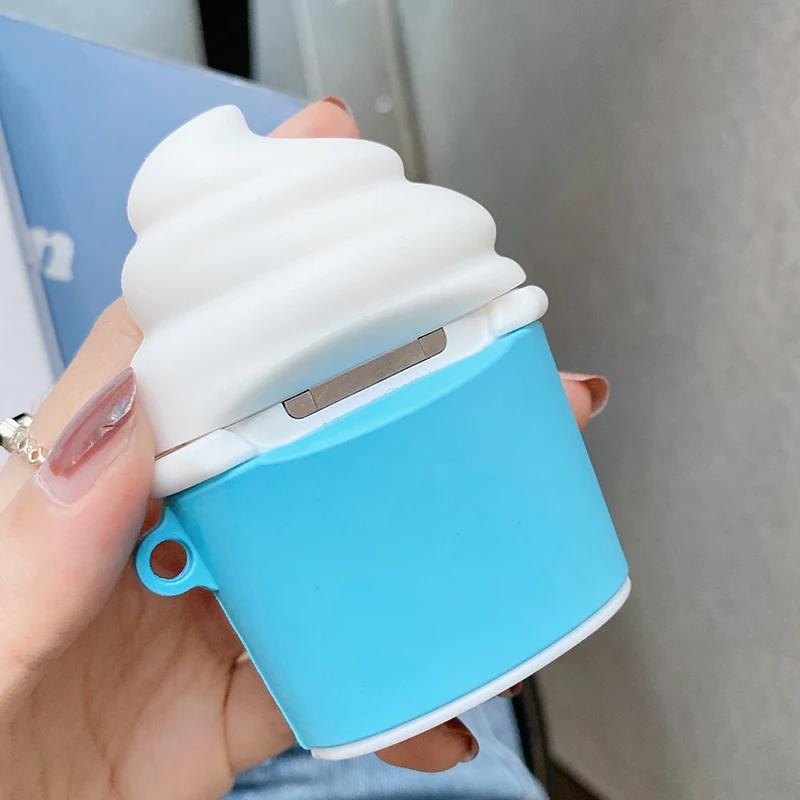 Мягкий силиконовый чехол для AirPods 1 2 pro с 3D-принтом мороженого | Электроника