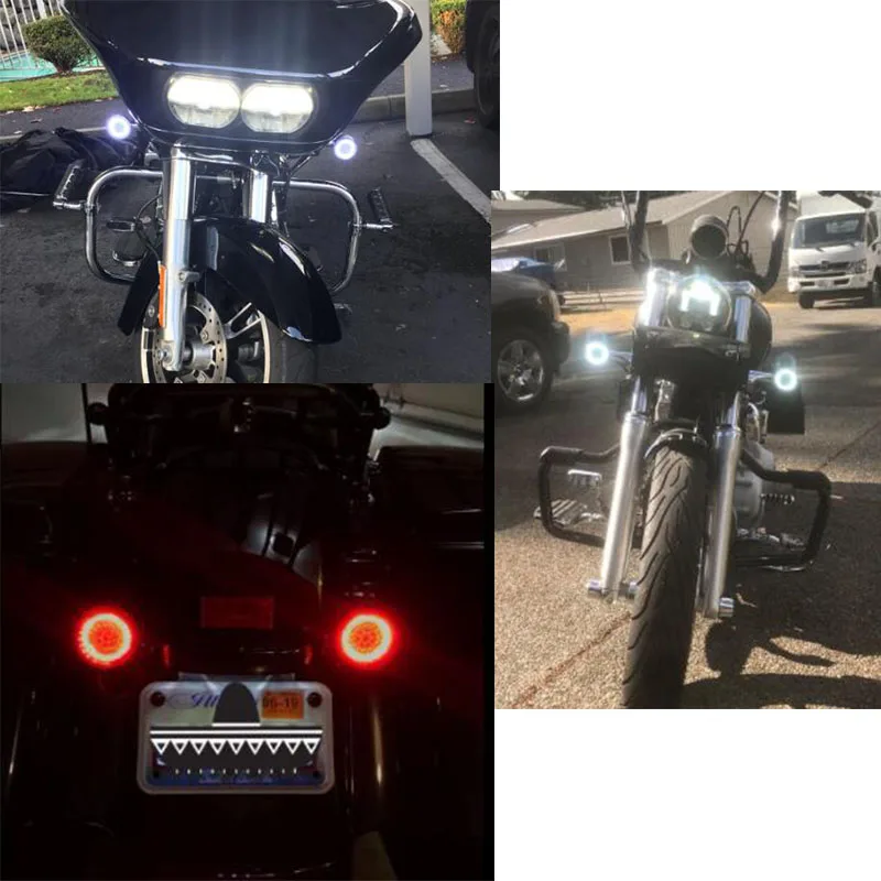 1 Пара мотоциклетный светодиодный комплект сигналов поворота для Harley Road Glide Touring Sportster с 1156 1157 цоколем Белый/янтарный светодиодный указатель поворота