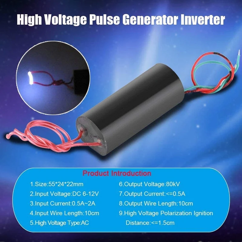 DC6-12V To 80KV YDH-1201 High Voltage Generator Pulse Power Module Generator-Black | Инструменты