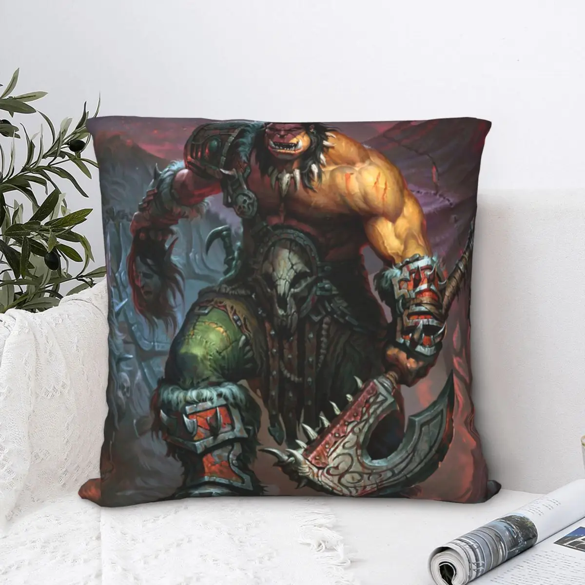 

Cooperate Throw Pillow Case World of Warcraft Druid Role Playing game Backpack Cushions Case DIY Printed Fashion For Chair Decor