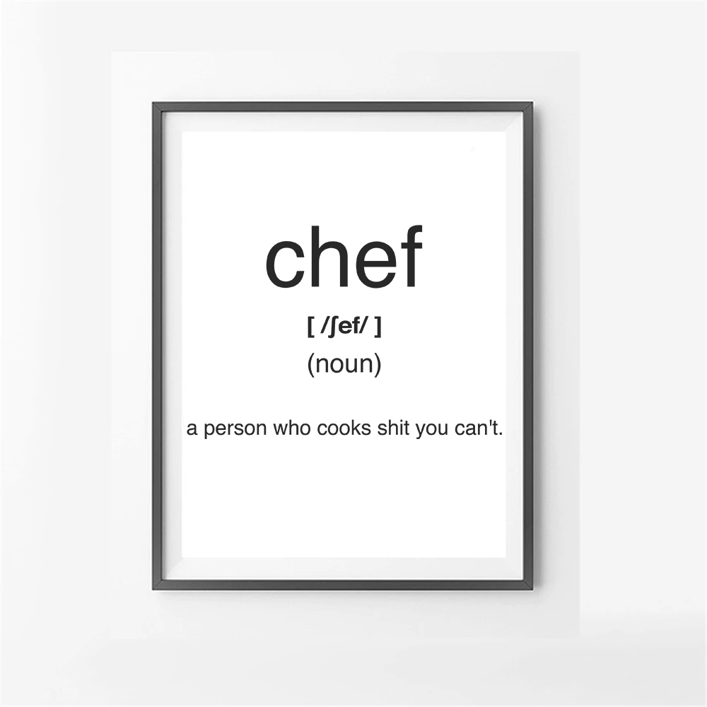 

Chef Definition Poster Canvas Painting Inspiration Print Wall Art Picture for Living Room Interior Home Decor Motivation