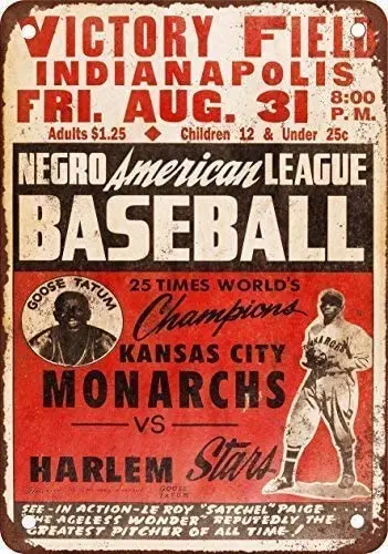 

Lplpol 1947 Negro Leagues KC Monarchs vs. Harlem Vintage Look Reproduction Metal Tin Sign 12" x 18"