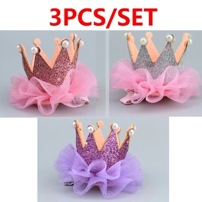 3pcs Style 3 Цветные детские заколки для волос с цветами; заколки для волос; милые детские заколки для волос; повязки для девочек; аксессуары для волос; головные уборы; повязки на голову - Цвет: 3pcs Style 3