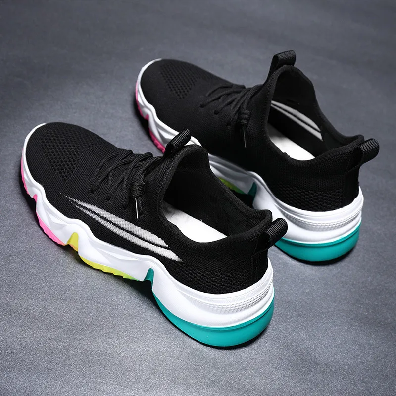 PINSEN Women Sneakers Vulcanize Breathable Rainbow Color Fashion Casuals Height Increasing Female Chunky Ladies Shoes | Обувь