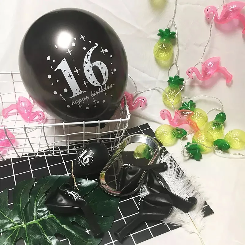 10 шт./лот праздничных воздушных шаров &quotпишу вам номер 16 18 30 40 50 60 70 80 90 лет костюмы