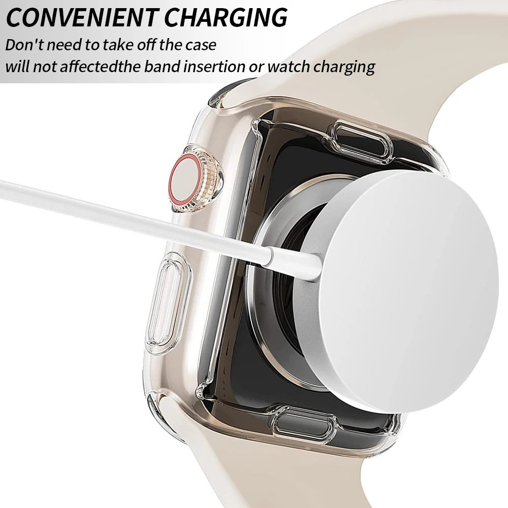 Чехол для Apple Watch 8 7 SE 6 5 4 49 мм 41 45 40 44 прозрачная защита экрана мягкий чехол из ТПУ