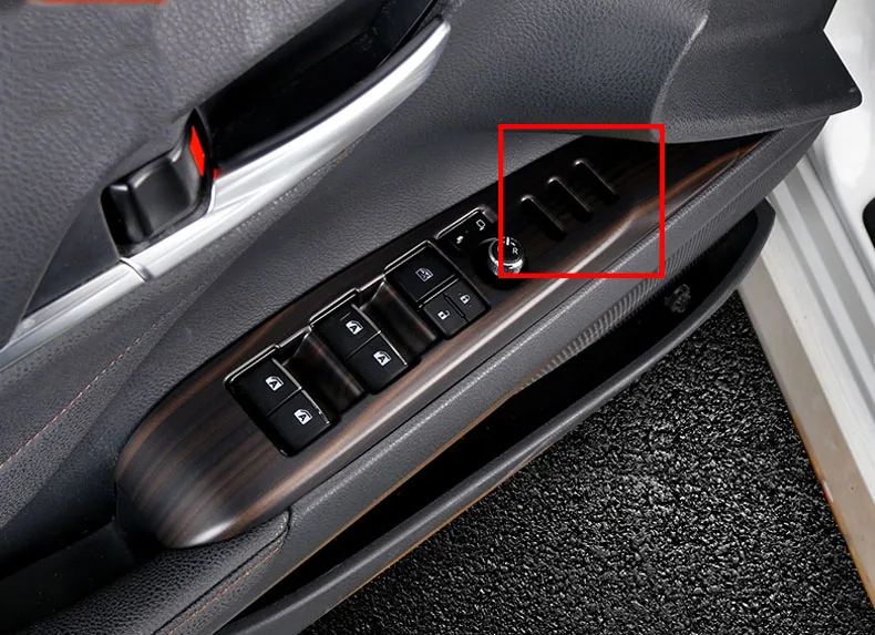 Для Toyota Camry автомобильные аксессуары двери автомобиля красное дерево переключатель для автомобильных окон Кнопка внутренняя ручка двери рамка накладка - Название цвета: A