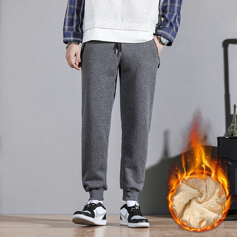 

Новинка 2021, зимние мужские толстые теплые строгие Джоггеры со шнурком, Брюки флисовые тренировочные штаны 8XL