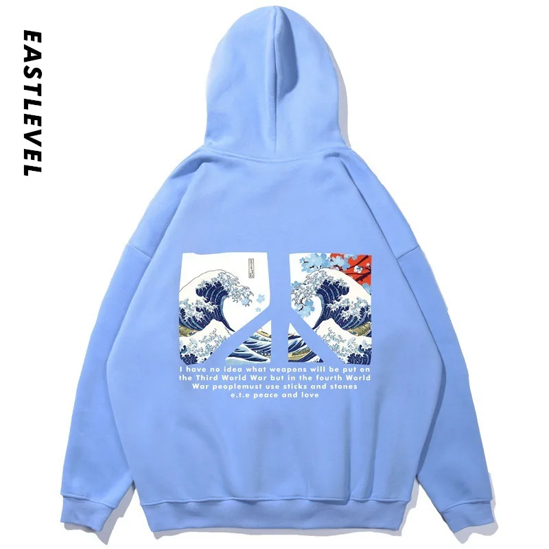 

Japanese Fashion Ukiyoe Printed Vintage Long Sleeve Hoodie Men's Winter Warm Multi Color Cotton Hooded Unisex Lover's Clothes