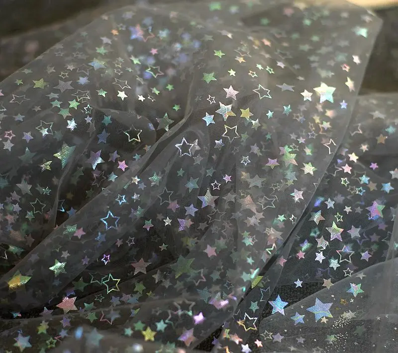 

1.5M Wide Star Net Gauze Gabric Sequin Fabric For Curtain Gauze Background Decoration Handmade Clothing Fabric