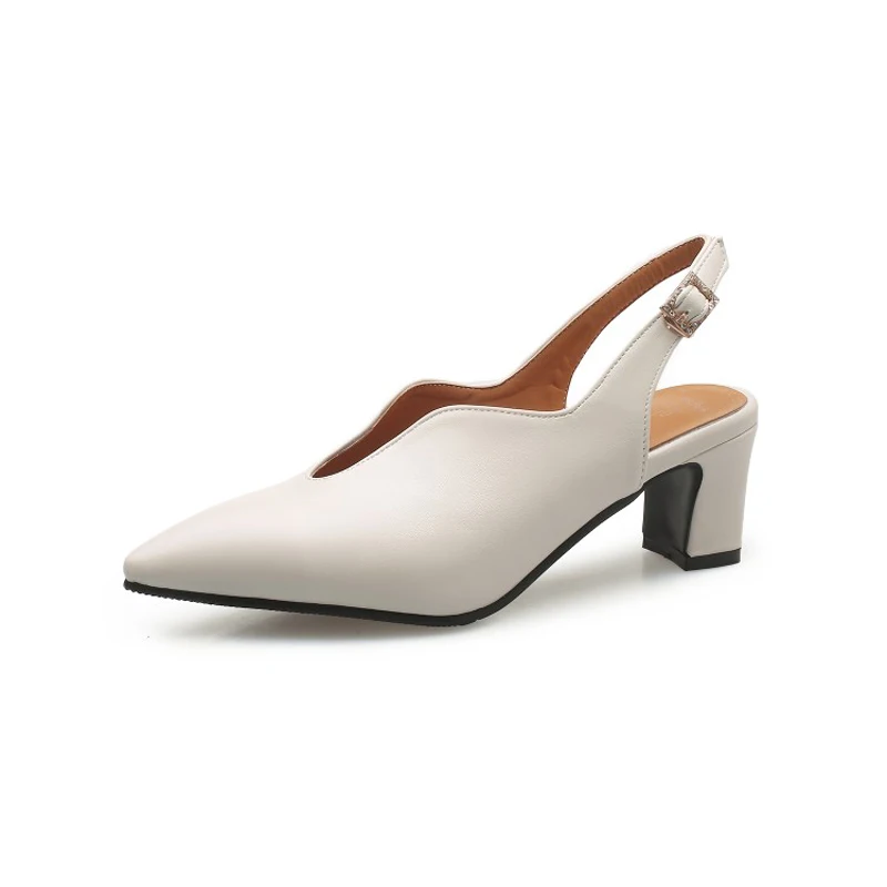 

Big Size ladies high heels women shoes woman pumps Shallow mouth with metal trim side empty