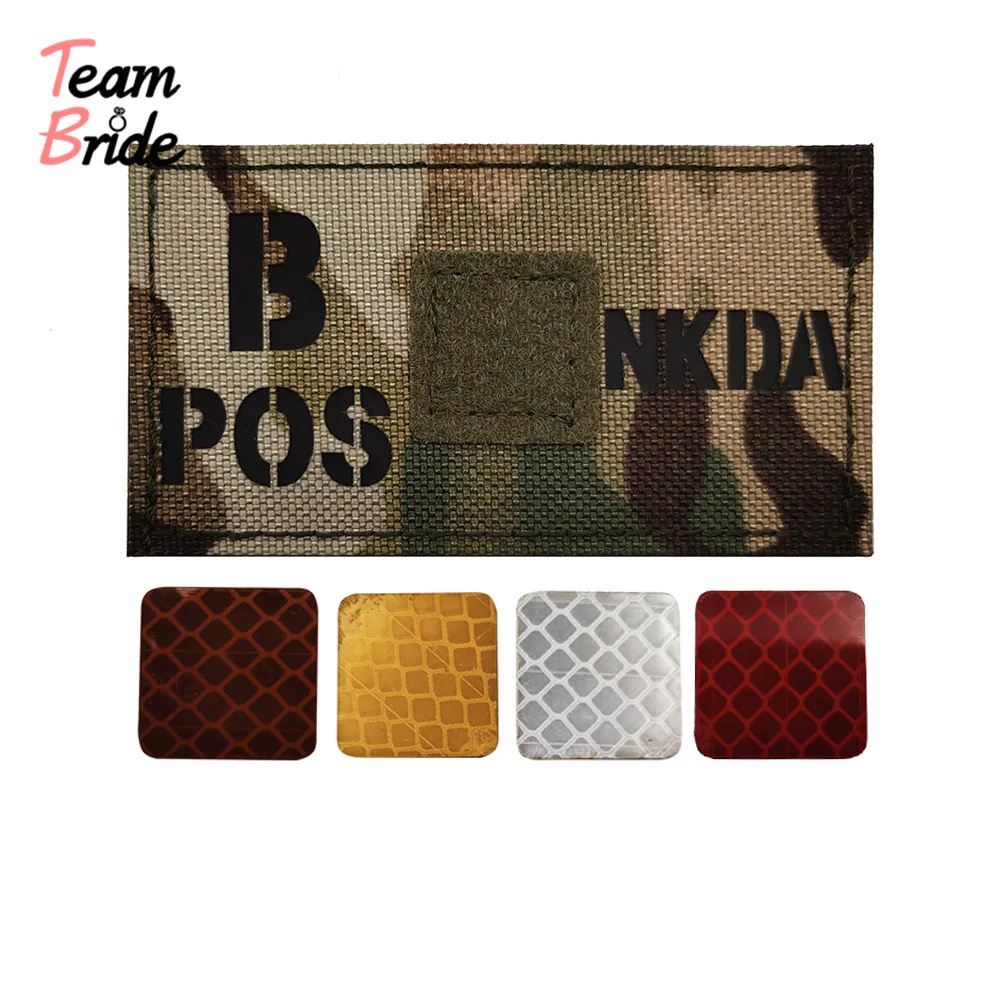 Светящийся 3D патч типа крови ИК лазерная резка рефлектор A + B AB O Положительный POS