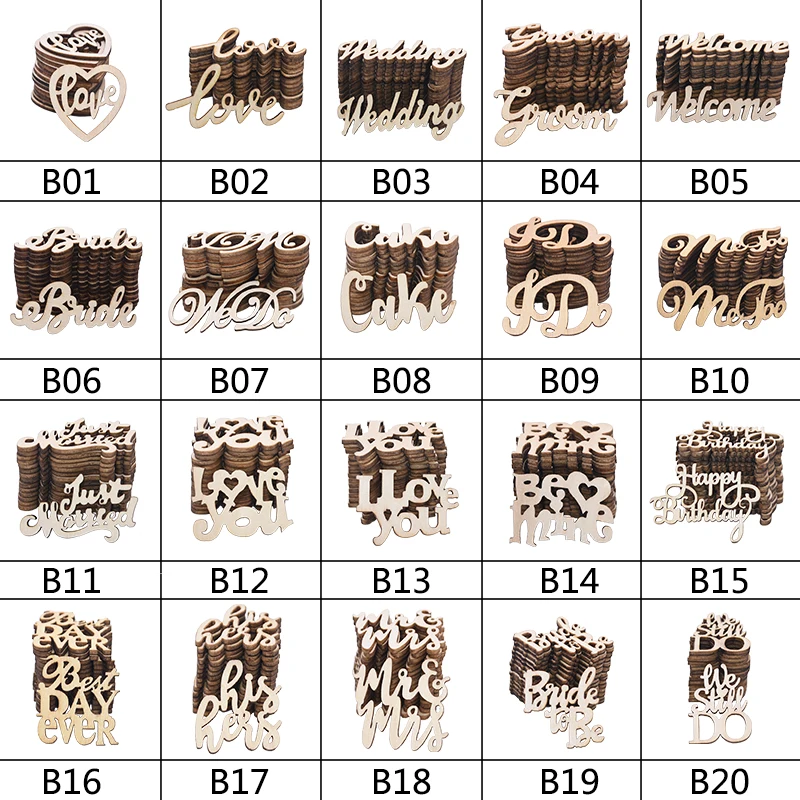30 шт. винтажная любовь только что Замужняя невеста деревянные буквы свадебные
