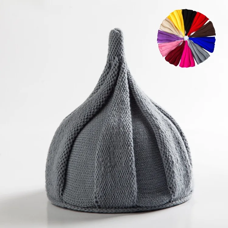 

2021 Fashion Winter beanies Hats For Women Men Warm Pointed Knitting Thicken Caps Casua Solid Color Female Fashion Hats