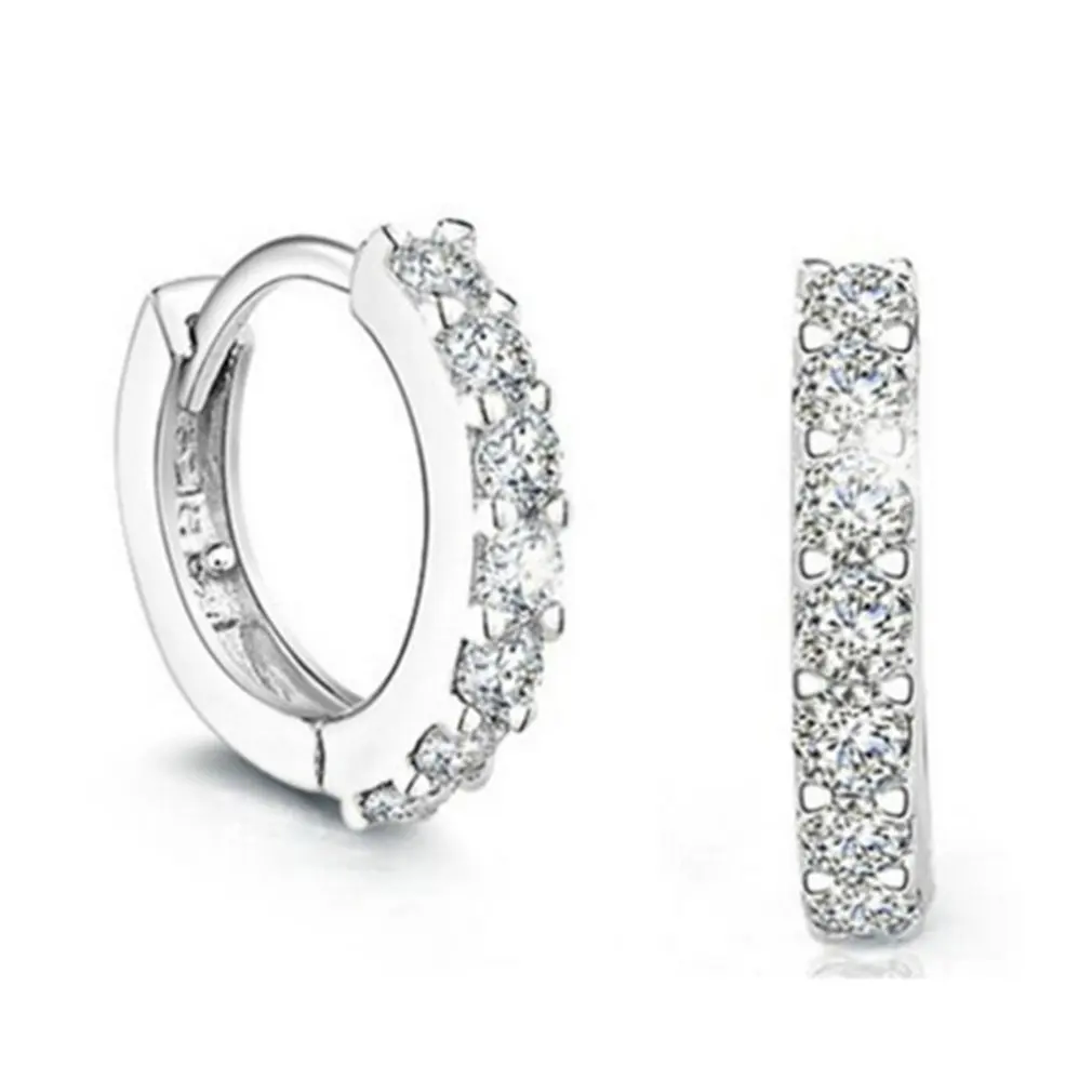 Женское сережное кольцо с серебряными ушками изысканные модные серьги гвоздики