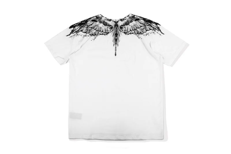 

Fashion brand MB wing T-shirt for men and women lovers new color black and white Yin Yang water drop feather short sleeve