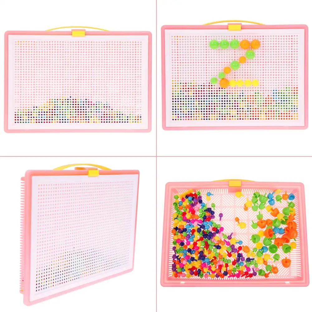 

Creative Kids Toys Patterns Mosaic Pegboard Mushroom Nails Jigsaw Puzzle Toys for Children