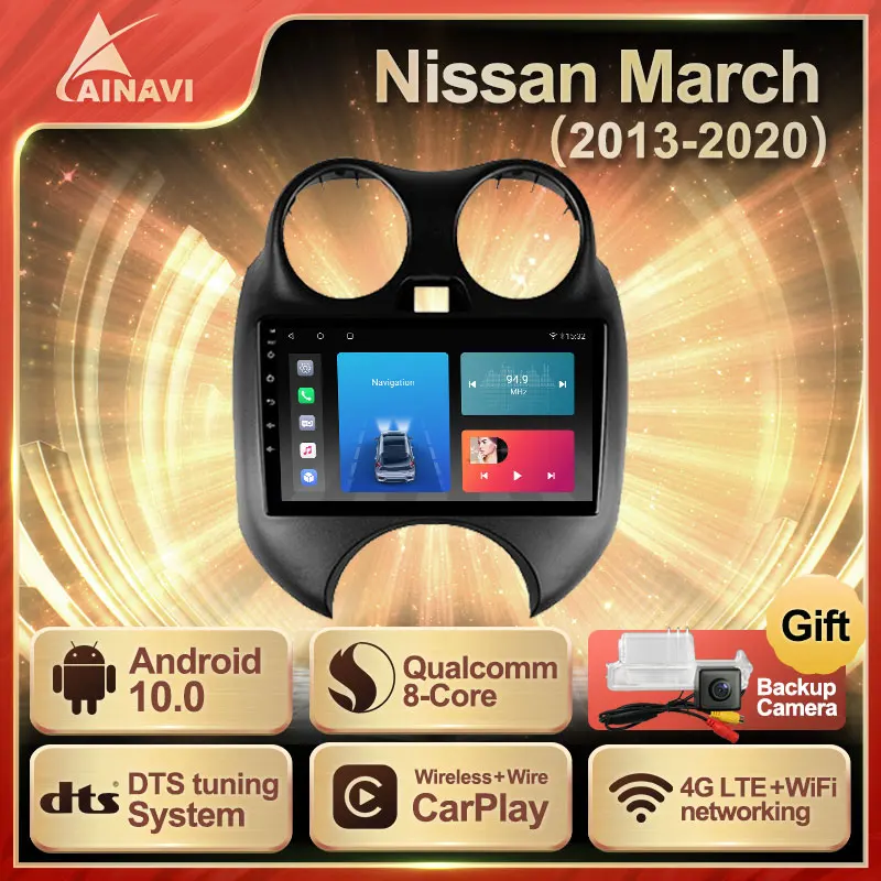 Автомобильный радиоприемник Android 10 0 QLED экран для Nissan March 2013 2020 авто стерео