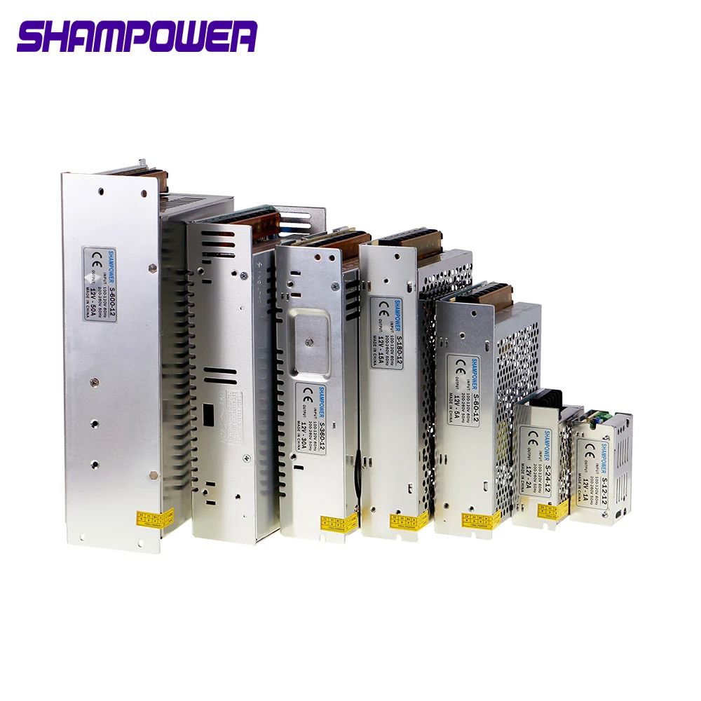 SHAMPOWER импульсный источник питания AC110V/220 V к DC12V1A 2A 5A 10A 15A 20A 30A 10 Вт 24 60 240 360