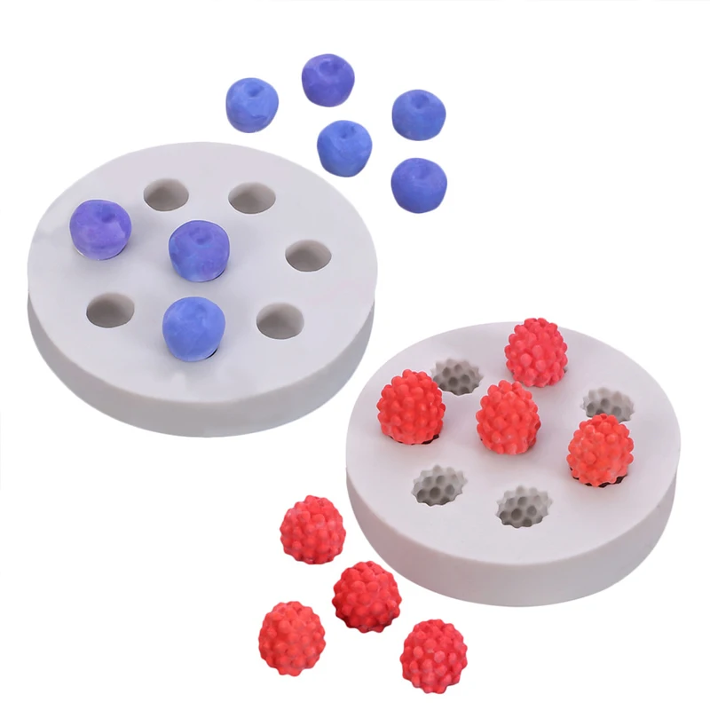 

3D Raspberry Blueberry Shape DIY Silicone Mold Fondant Sugar Craft Soap Baking Tool Cake Mould Decorat Chocolate Pastry Gadget