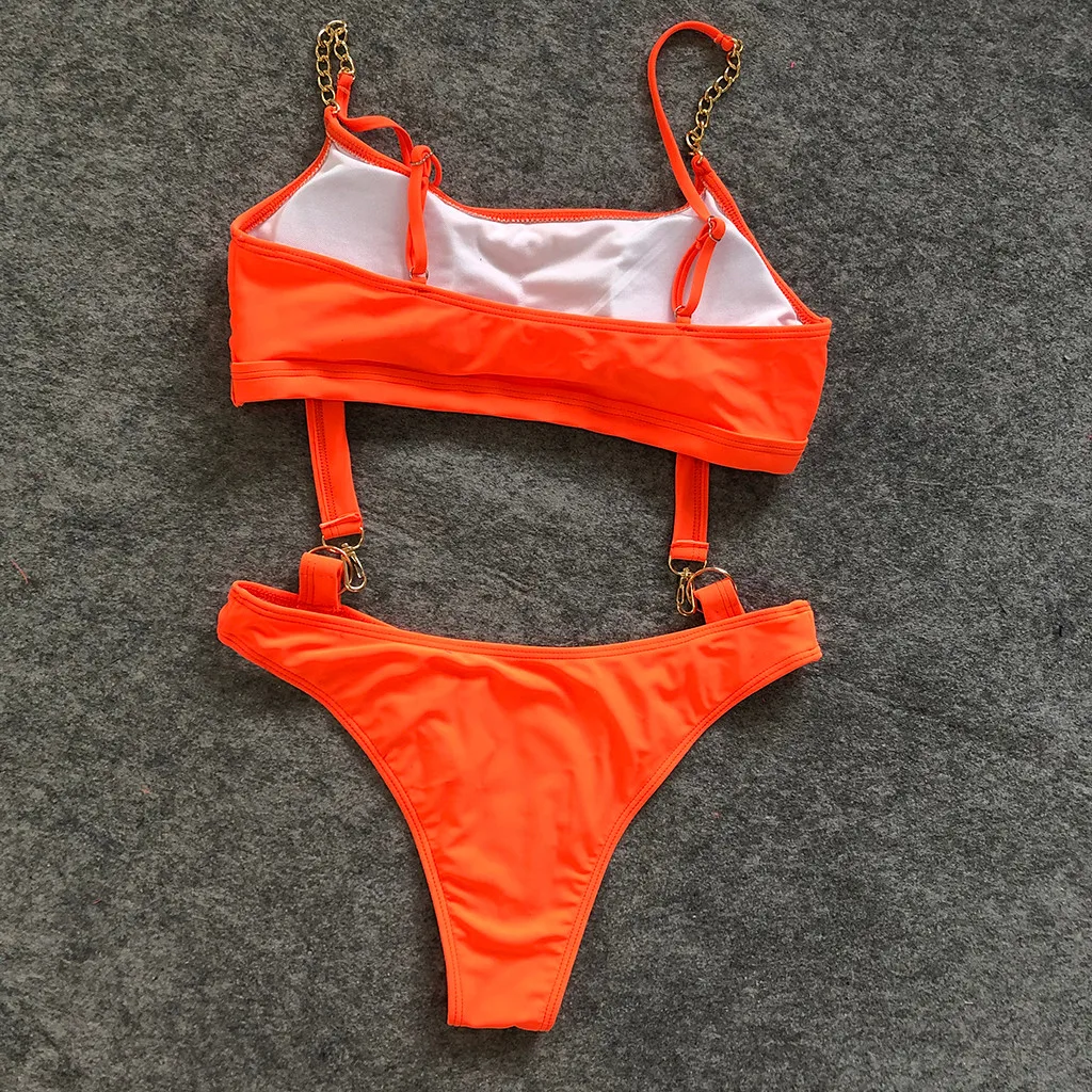 

Women's Bikini Solid Set Swimsuit One Piece Filled Bra Swimwear Beachwear Bandeau Bandage comfortable high quality materials