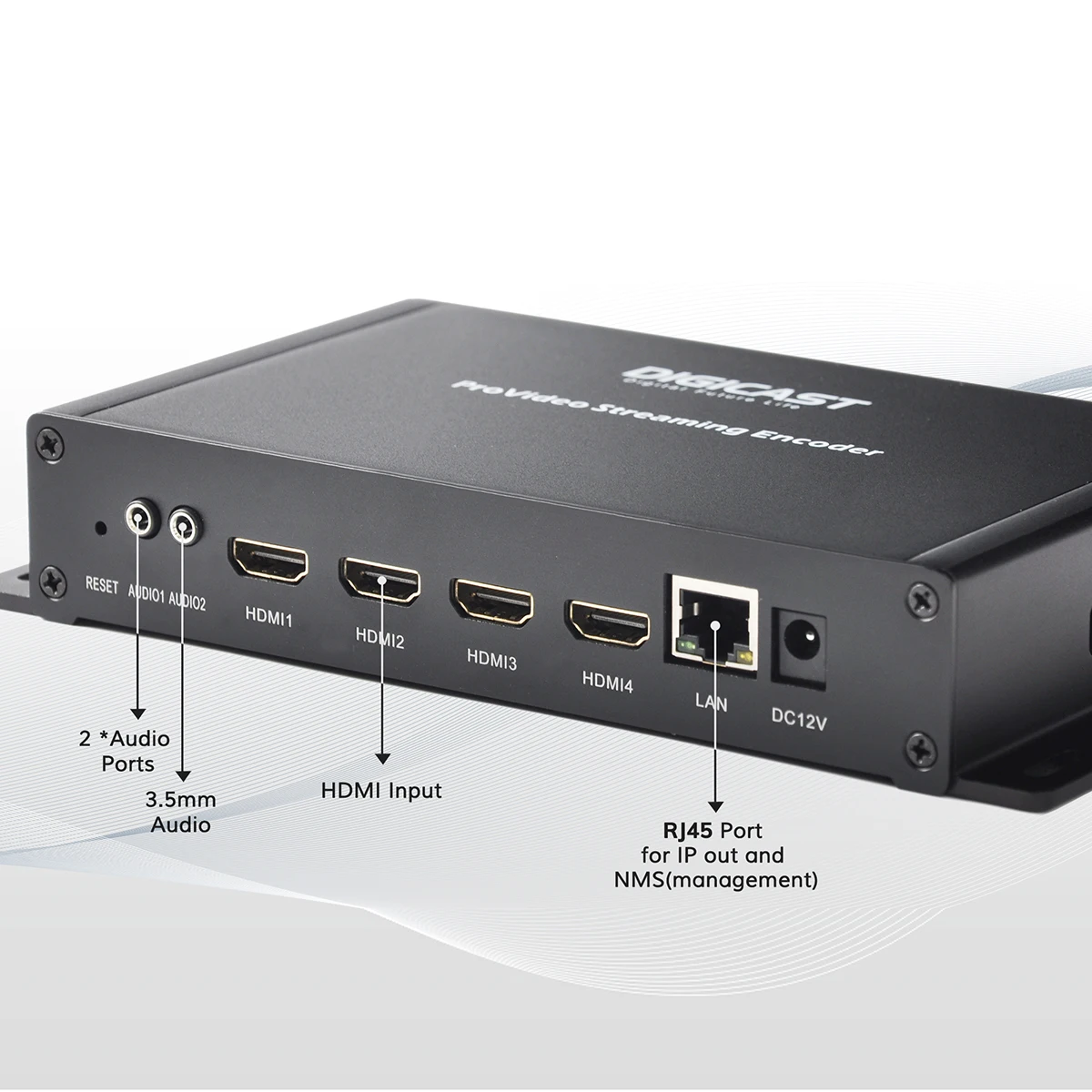 

DMB-8904A-EC IPTV headend equipment h.265 iptv encoder 4 in 1 ip video encoder multicast iptv live streaming encoder