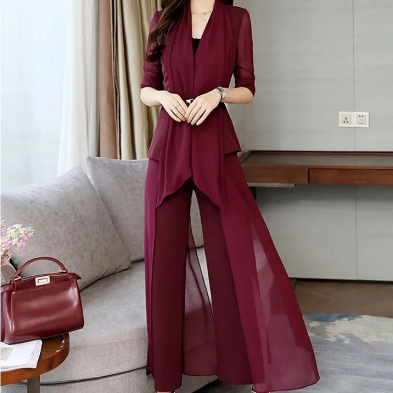 Женский деловой костюм с накидкой Длинная накидка неправильной формы широкими