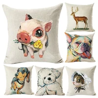 hot sales 45x45cm square animals pattern cushion cover throw pillow case home sofa decor cute animals pattern cushion cover