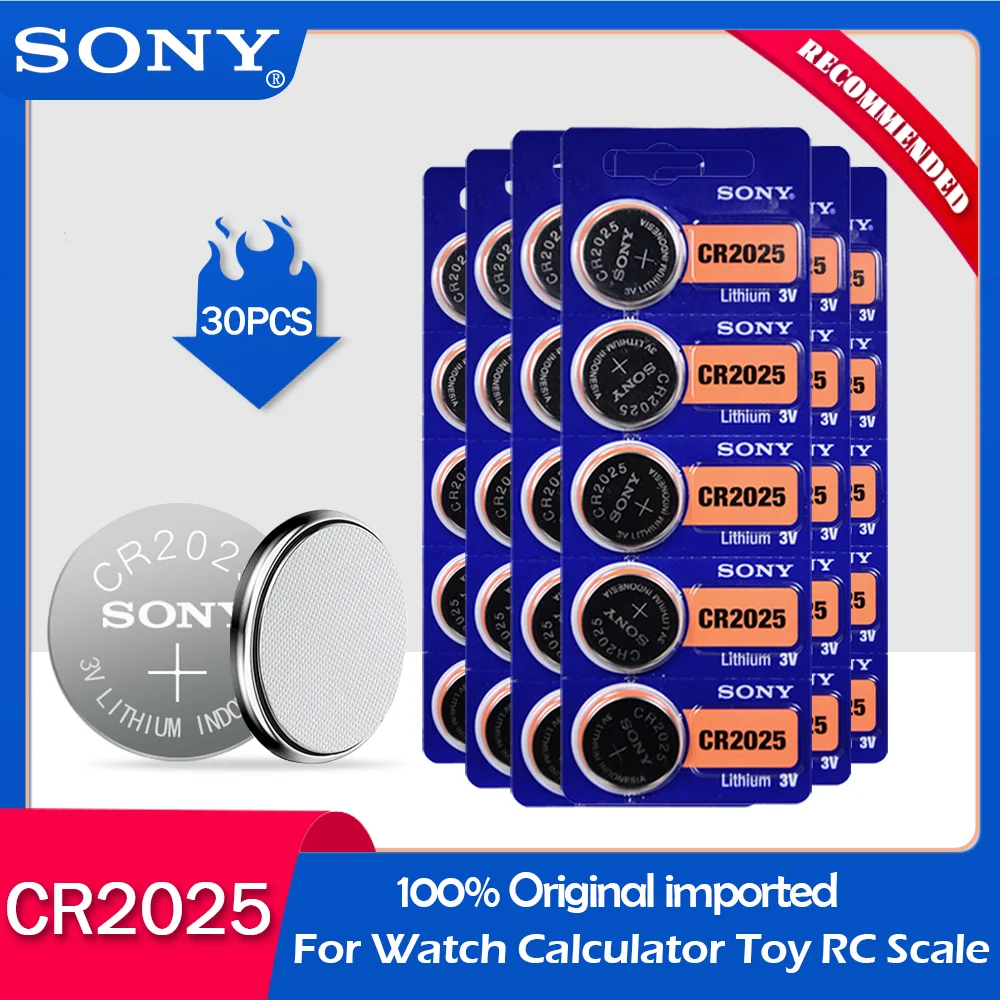 30cs/лот sony CR2025 100% оригинальный мобильный телефон 3V литиевая Батарея для часами