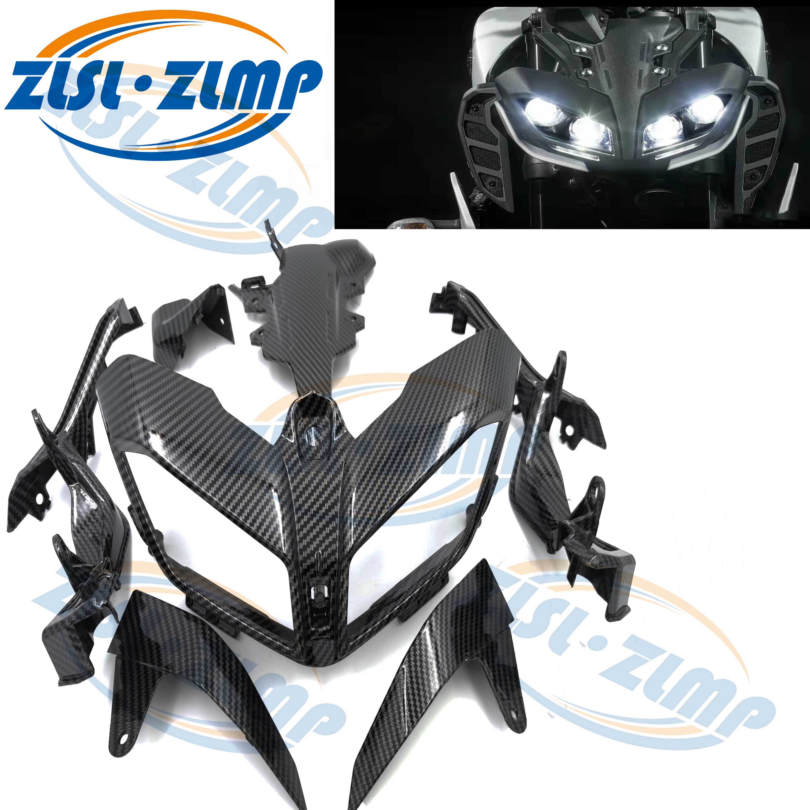 

Applicable to Yamaha mt-09 2017 2018 2019 2020 shell headlamp shield support cap motorcycle parts, carbon brazing dimension