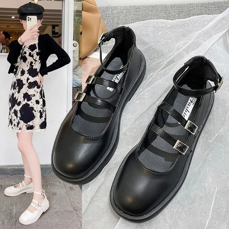 

2021 Autumn Models Mary Jane Shoes Small Leather Shoes Women Women's Japanese High Heels Retro Platform Shoes Women Oxford Shoes