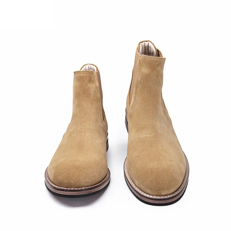 

Fashion Spring Winter Men Chelsea Boots Slip-On Dress Shoes Pointed Toe Genuine Leather Casual Ankle Boots Italian Luxury Design